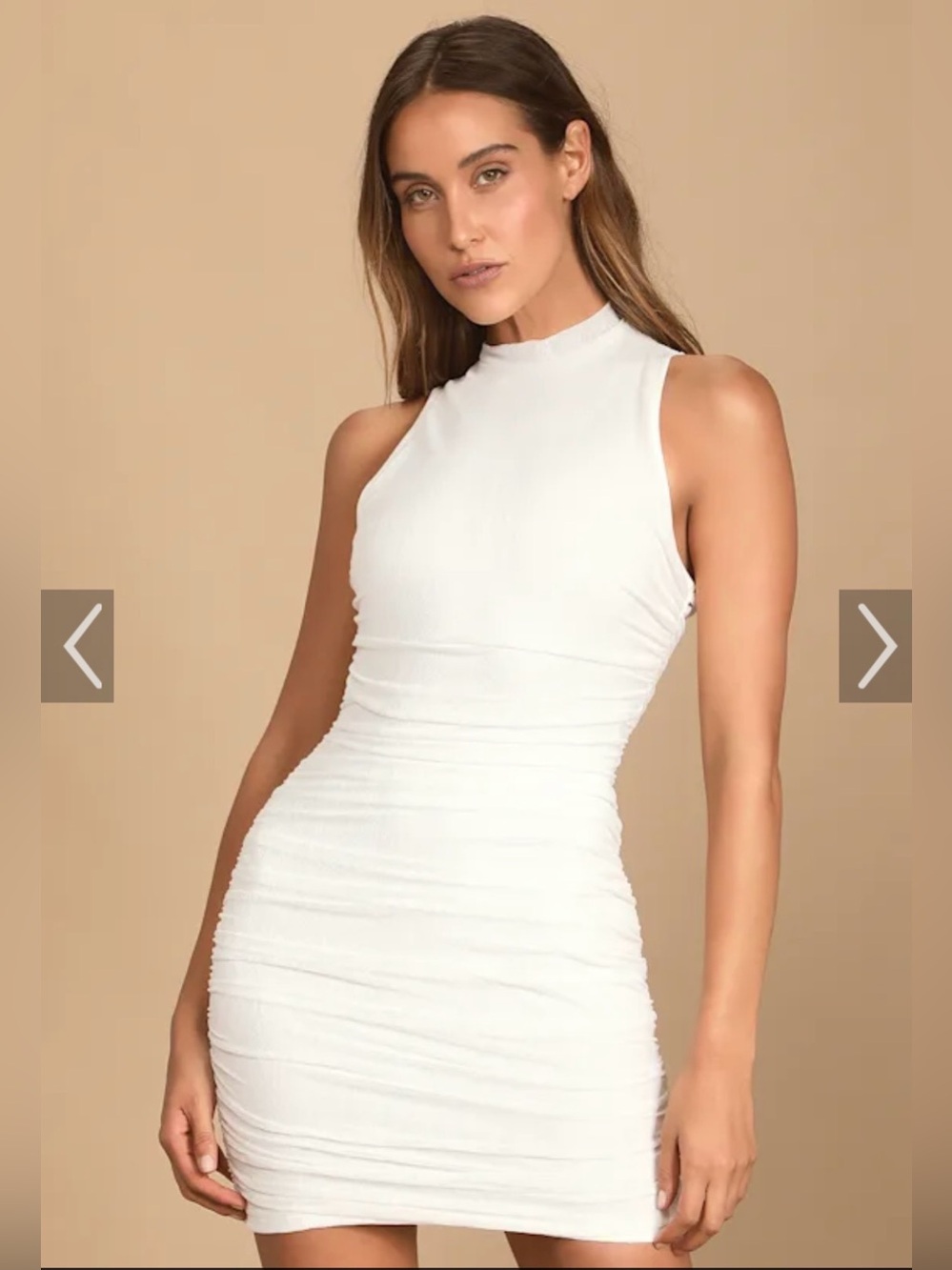 Lulus White Sleeveless Mock Neck Bodycon Dress